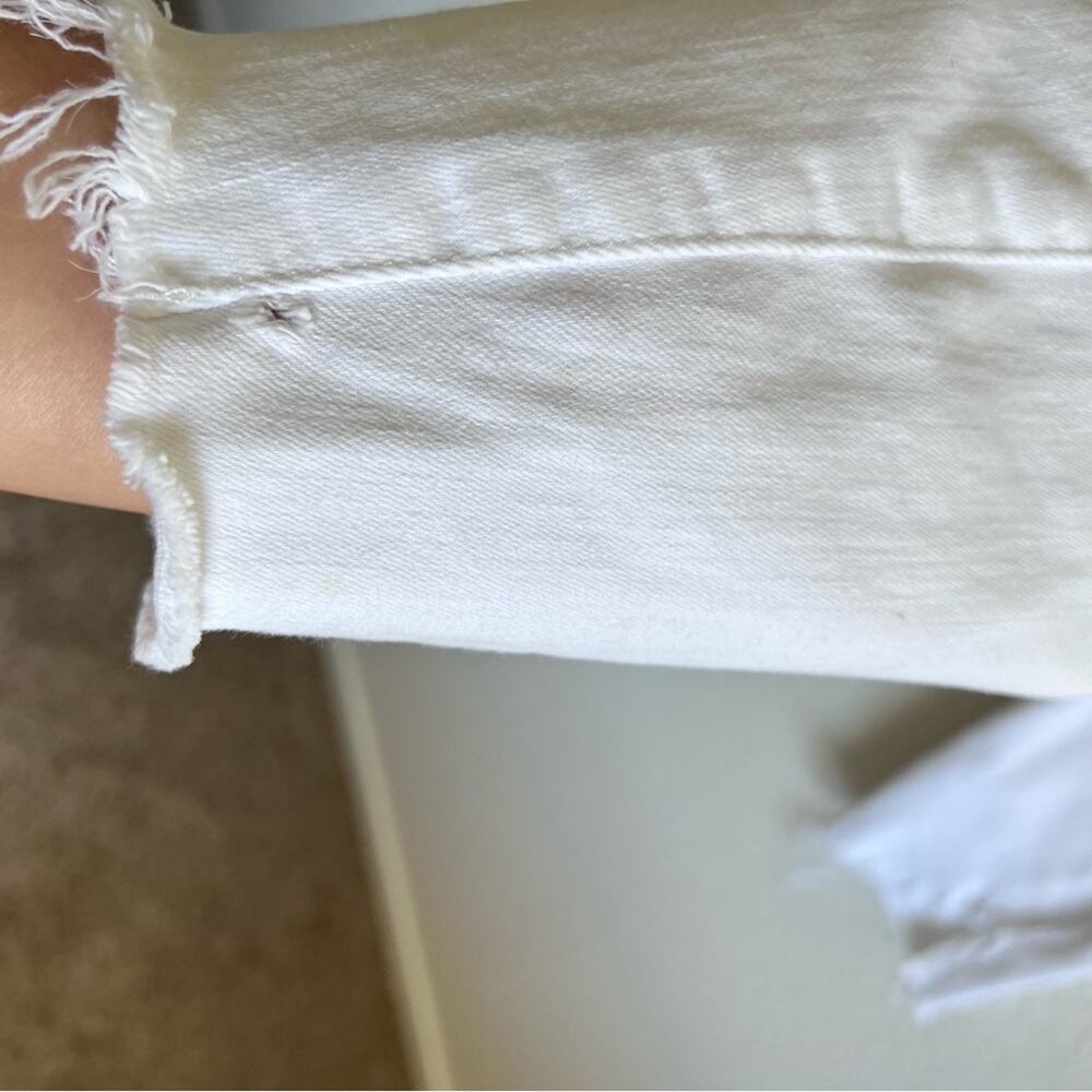 Good American Good Legs Crop Stretch Cascade Hem White - Picture 3 of 10